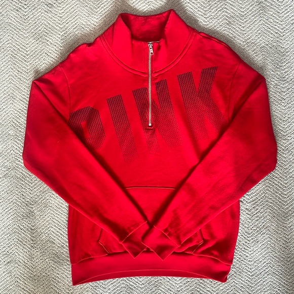 PINK Red Quarter Zip (size s) - Picture 1 of 5